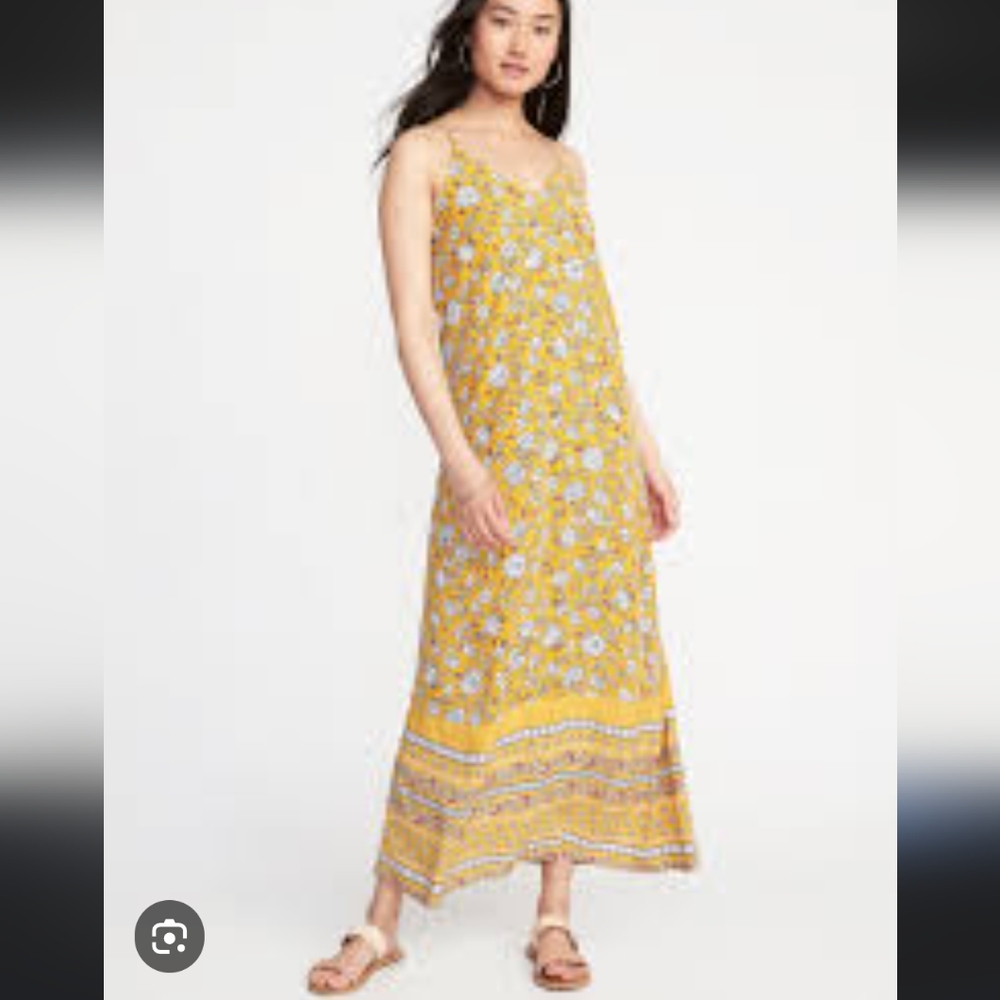 Old Navy Yellow Maxi Sundress Sleeveless Spaghetti Strap